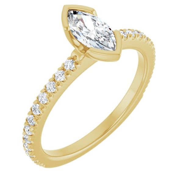 Half-Bezel Engagement Ring