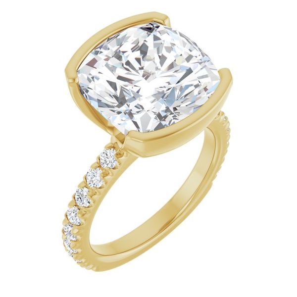Half-Bezel Engagement Ring