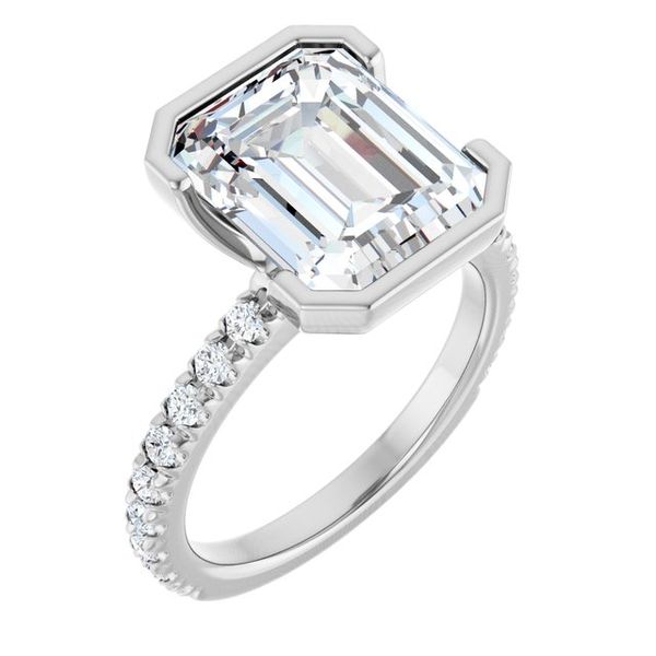 Half-Bezel Engagement Ring
