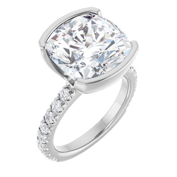 Half-Bezel Engagement Ring