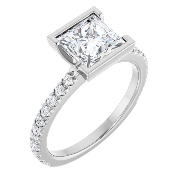 Half-Bezel Engagement Ring
