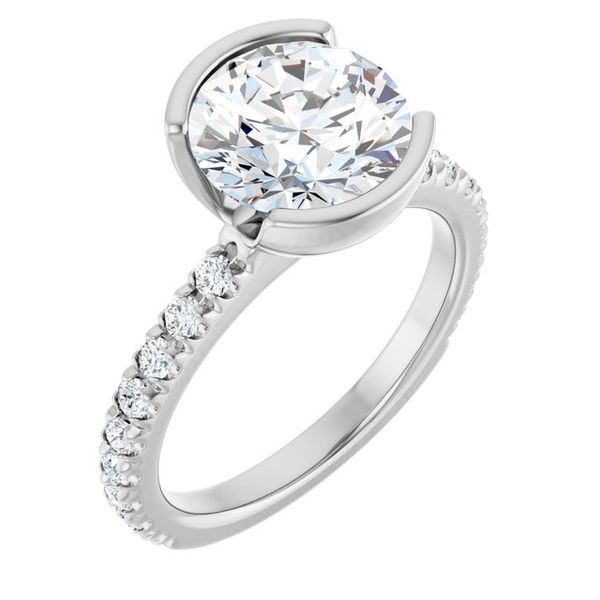 Half-Bezel Engagement Ring