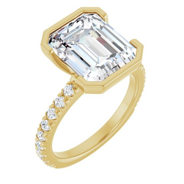 Half-Bezel Engagement Ring