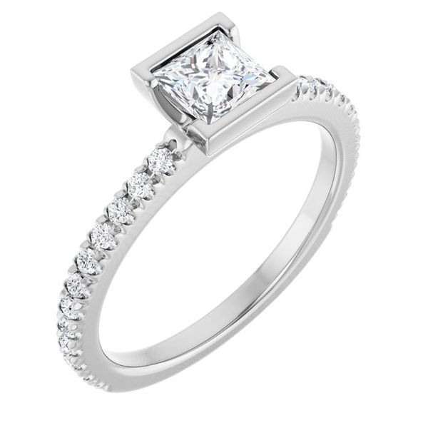 Half-Bezel Engagement Ring