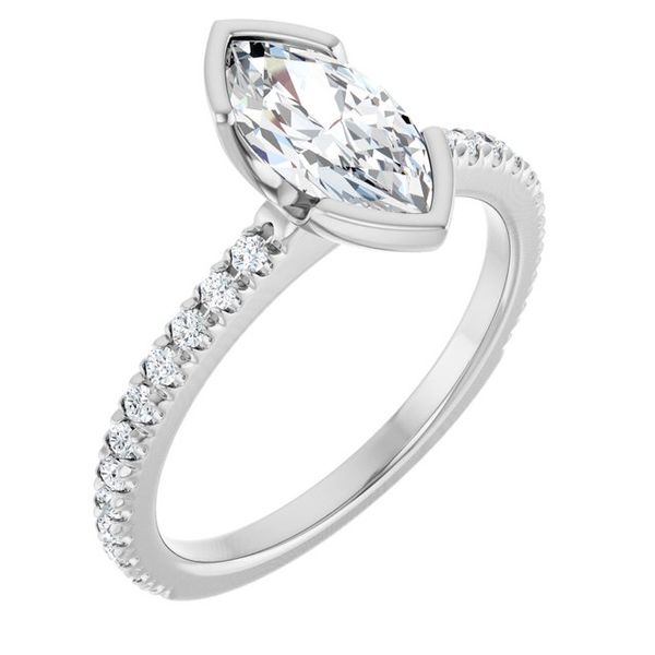 Half-Bezel Engagement Ring