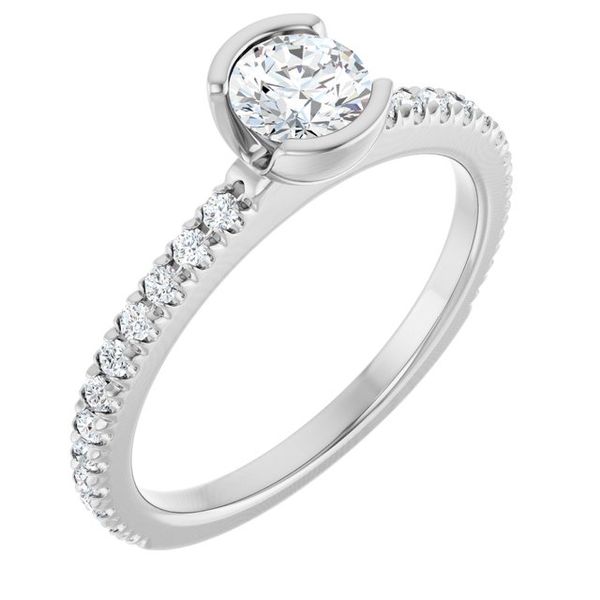 Half-Bezel Engagement Ring