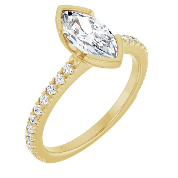 Half-Bezel Engagement Ring