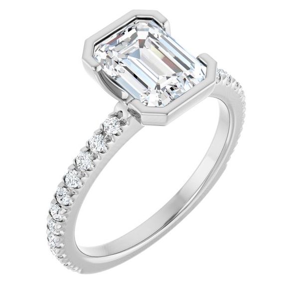 Half-Bezel Engagement Ring