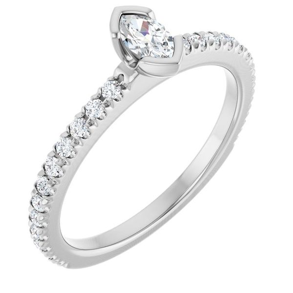 Half-Bezel Engagement Ring