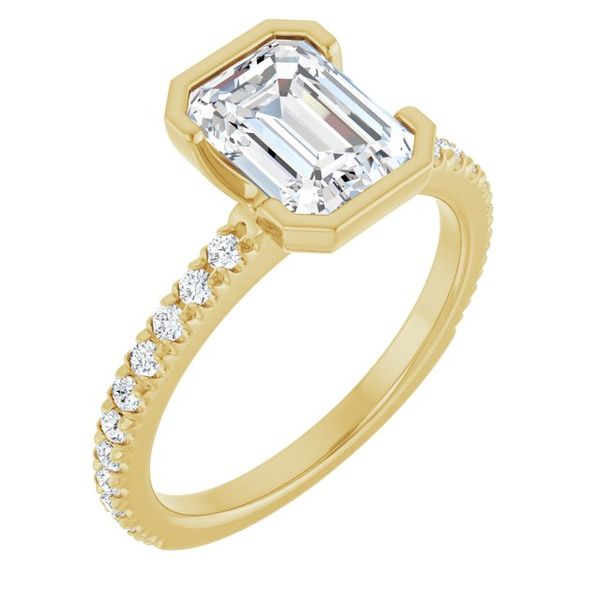 Half-Bezel Engagement Ring