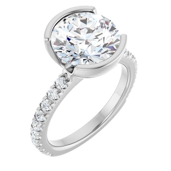 Half-Bezel Engagement Ring