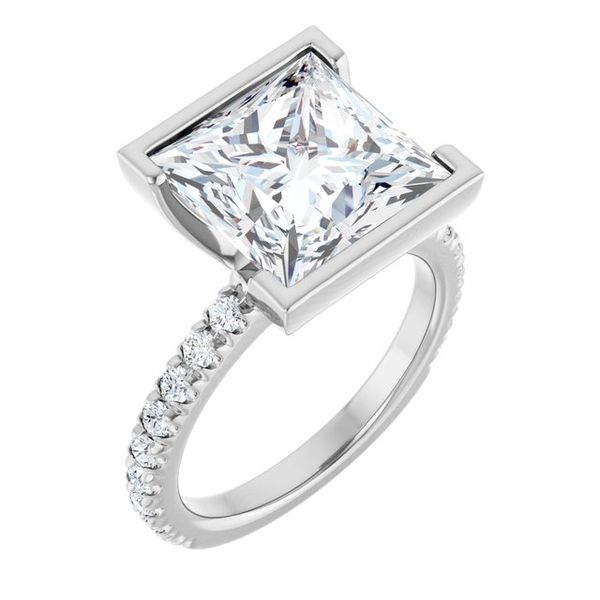 Half-Bezel Engagement Ring