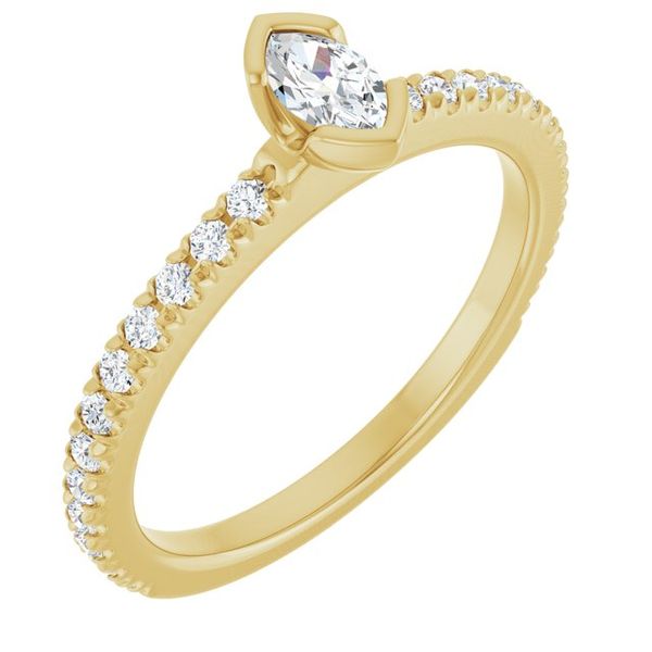 Half-Bezel Engagement Ring