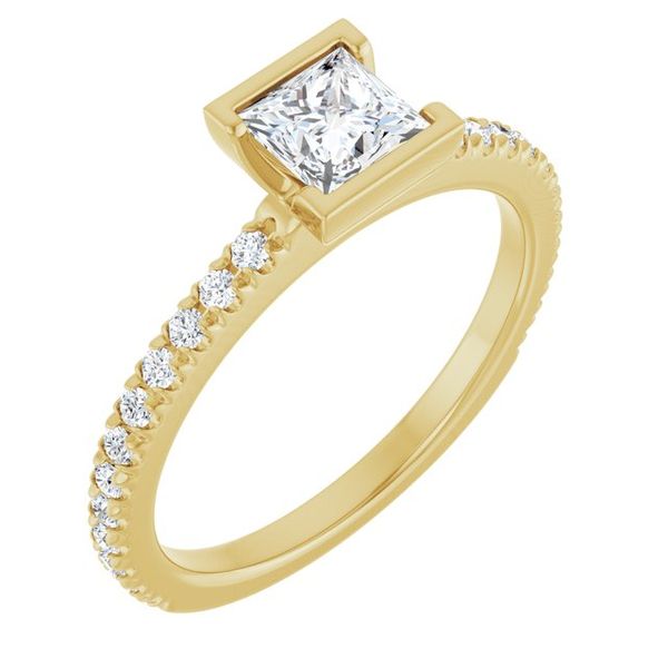 Half-Bezel Engagement Ring