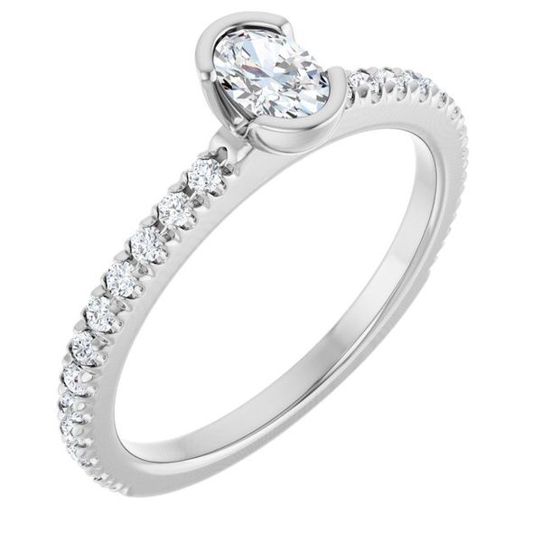 Half-Bezel Engagement Ring