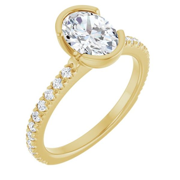 Half-Bezel Engagement Ring