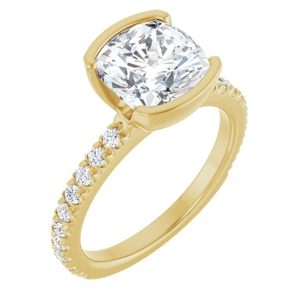 Half-Bezel Engagement Ring