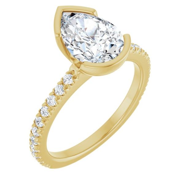 Half-Bezel Engagement Ring