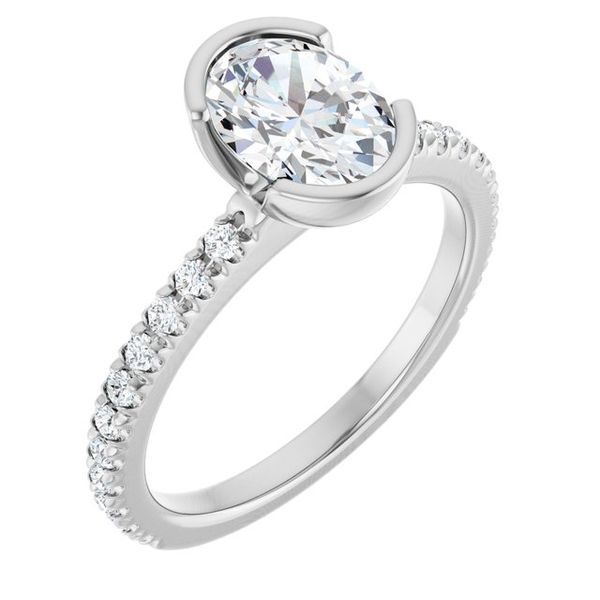 Half-Bezel Engagement Ring