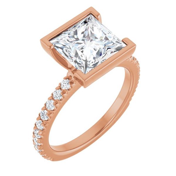 Half-Bezel Engagement Ring