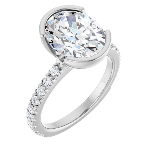 Half-Bezel Engagement Ring