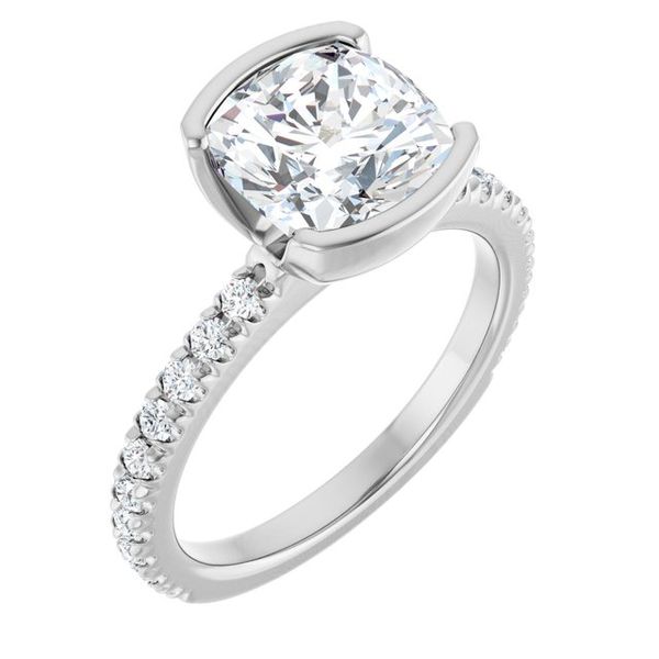 Half-Bezel Engagement Ring
