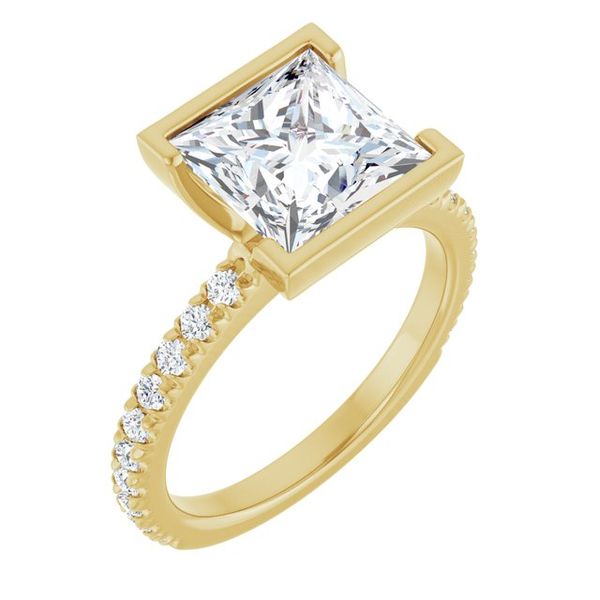 Half-Bezel Engagement Ring