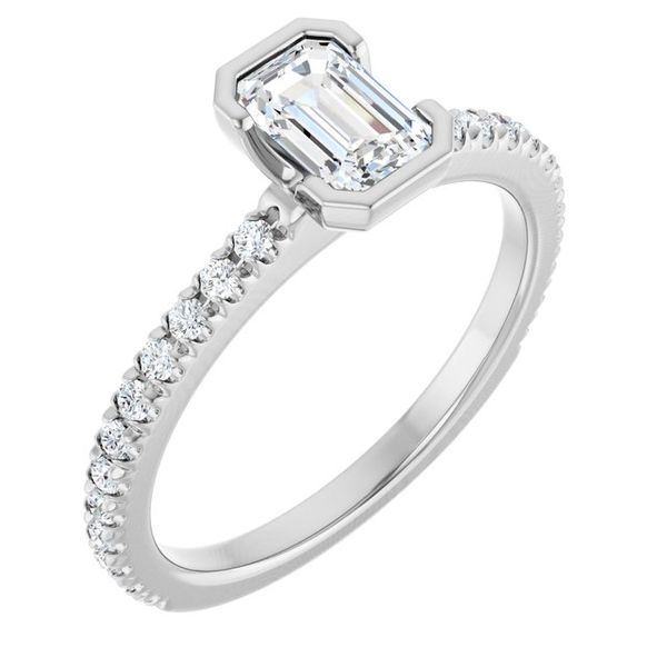 Half-Bezel Engagement Ring