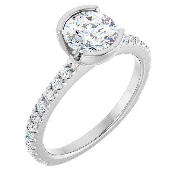 Half-Bezel Engagement Ring