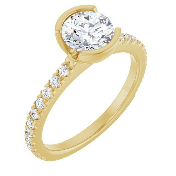 Half-Bezel Engagement Ring