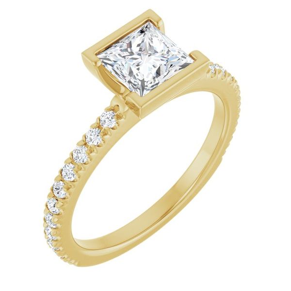 Half-Bezel Engagement Ring