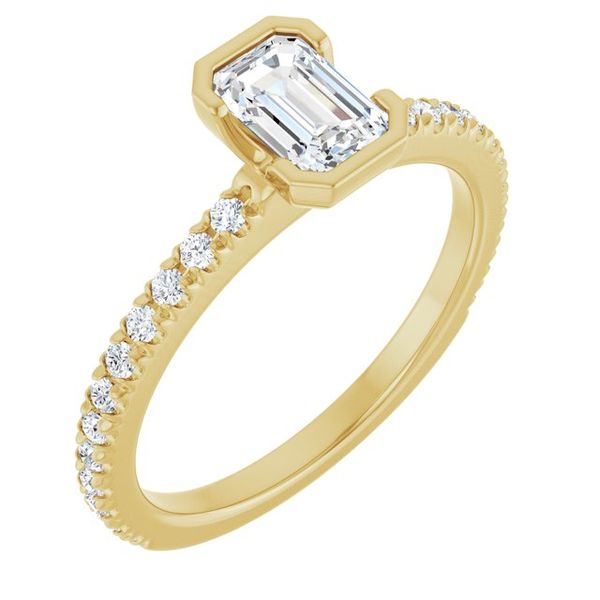 Half-Bezel Engagement Ring