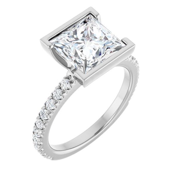 Half-Bezel Engagement Ring