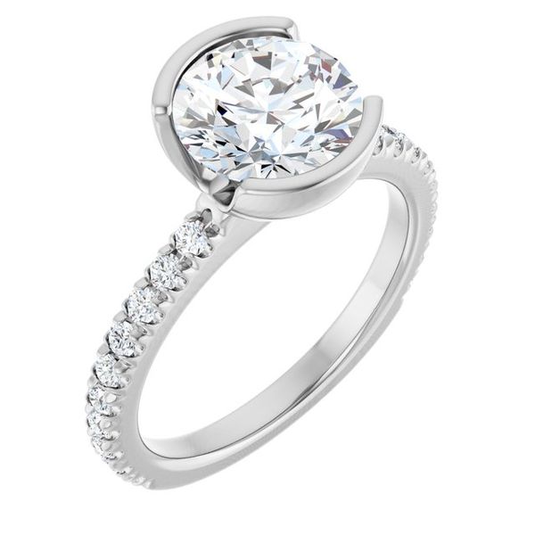 Half-Bezel Engagement Ring