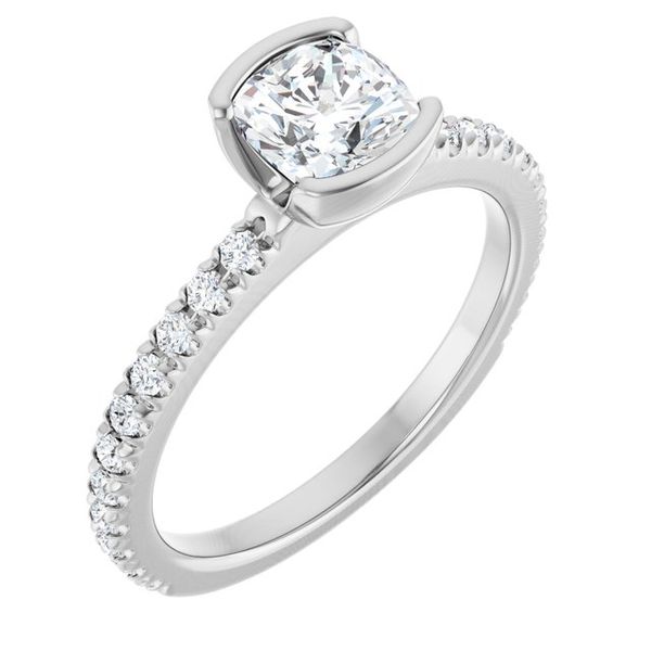 Half-Bezel Engagement Ring