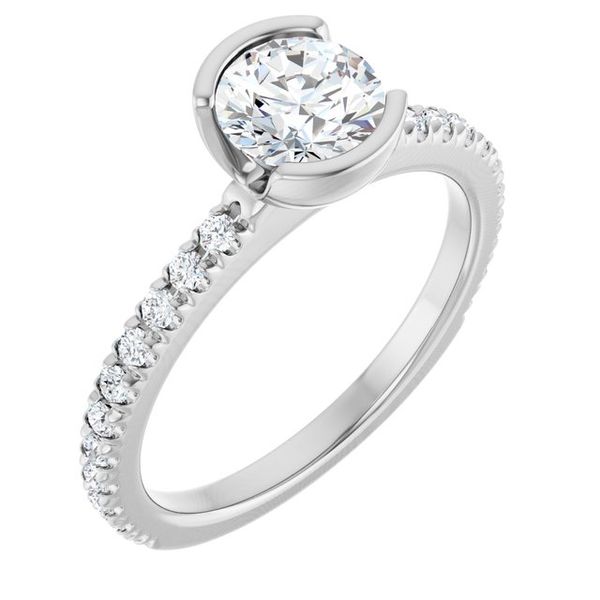 Half-Bezel Engagement Ring
