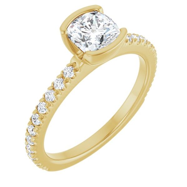 Half-Bezel Engagement Ring