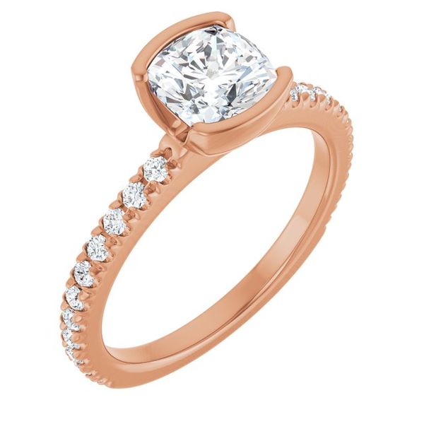 Half-Bezel Engagement Ring