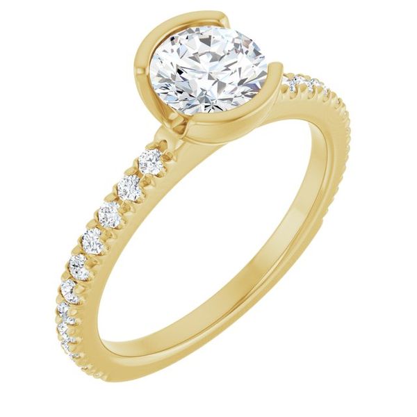 Half-Bezel Engagement Ring