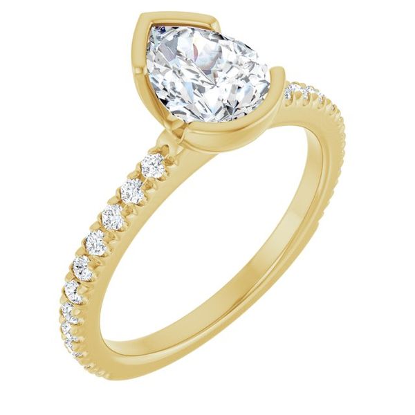 Half-Bezel Engagement Ring