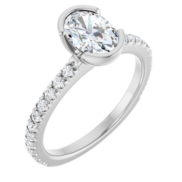 Half-Bezel Engagement Ring