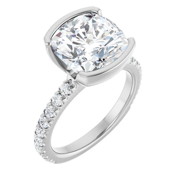 Half-Bezel Engagement Ring
