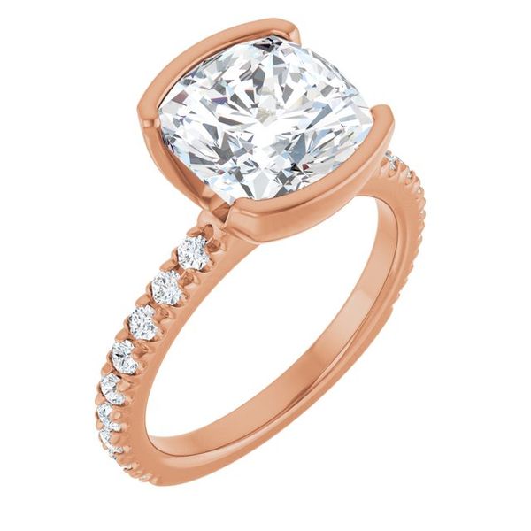 Half-Bezel Engagement Ring