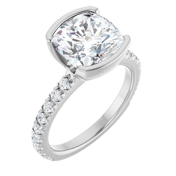 Half-Bezel Engagement Ring
