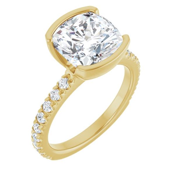 Half-Bezel Engagement Ring
