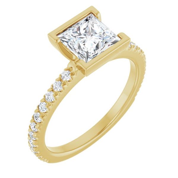 Half-Bezel Engagement Ring