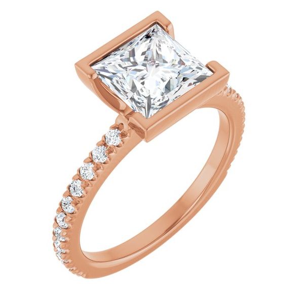 Half-Bezel Engagement Ring