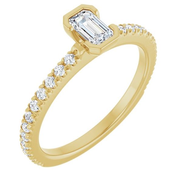 Half-Bezel Engagement Ring