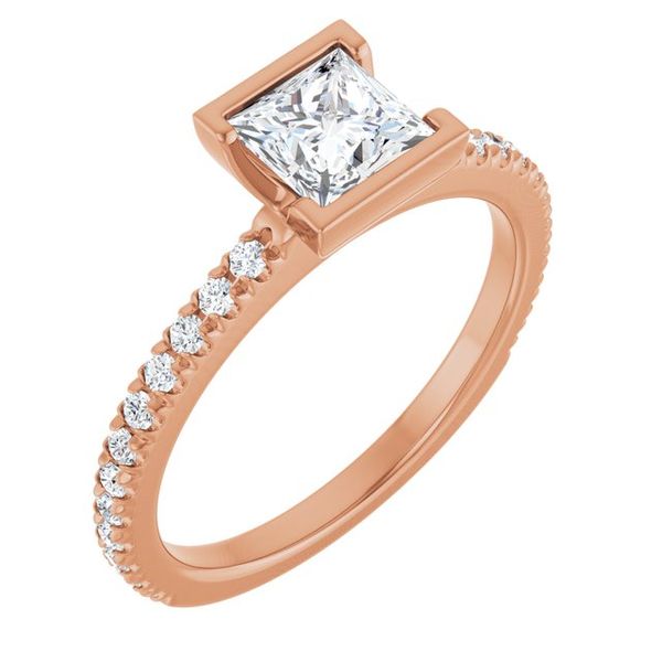 Half-Bezel Engagement Ring