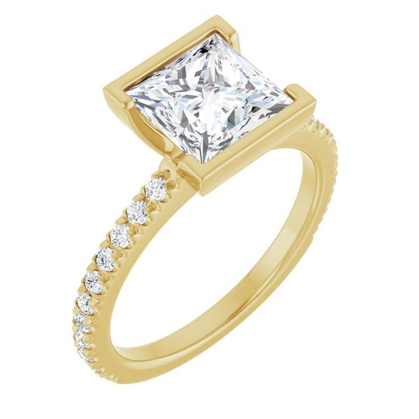 Half-Bezel Engagement Ring